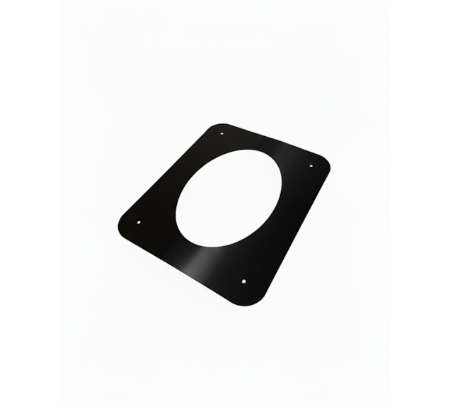 Segunda imagem do produto Arremate Oblongo 180mm para Lareira Aberta - Preto Textura