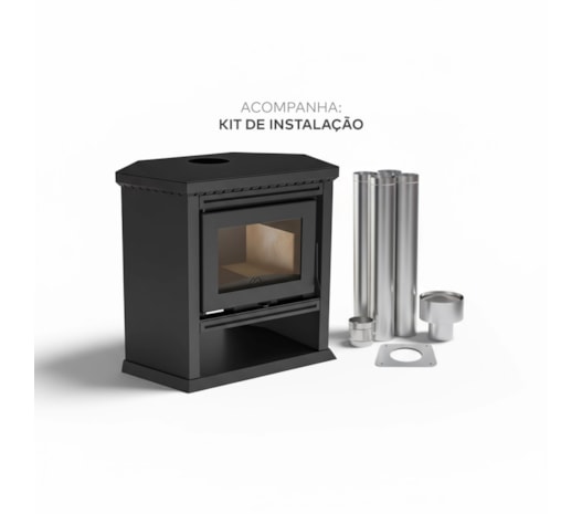 Segunda imagem do produto Calefator 111² de Canto Dupla Combustão Munique 830GF - Grafite