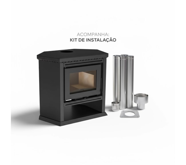 Segunda imagem do produto Calefator 111² de Canto Dupla Combustão Munique 830GF - Grafite