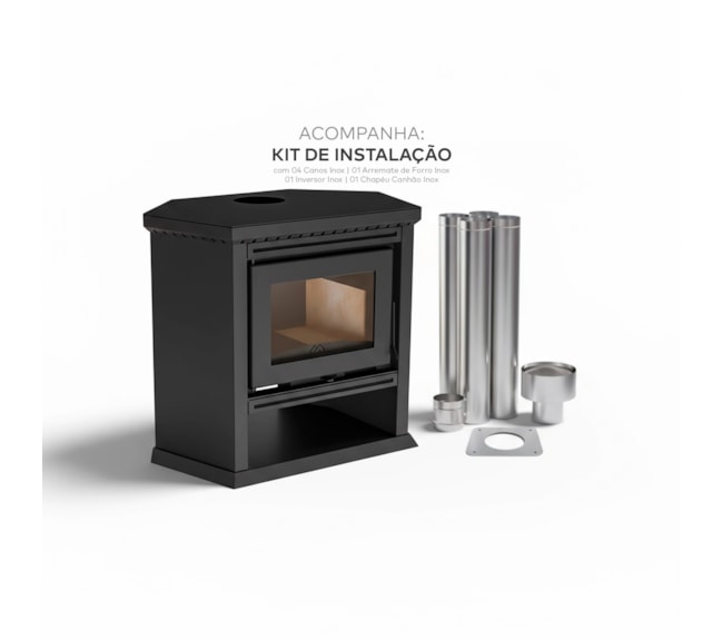 Segunda imagem do produto Calefator 111² de Canto Dupla Combustão Munique 830GF - Grafite