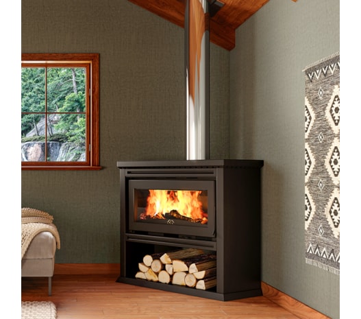 Calefator 148m² de Canto Dupla Combustão Munique 930GF - Grafite