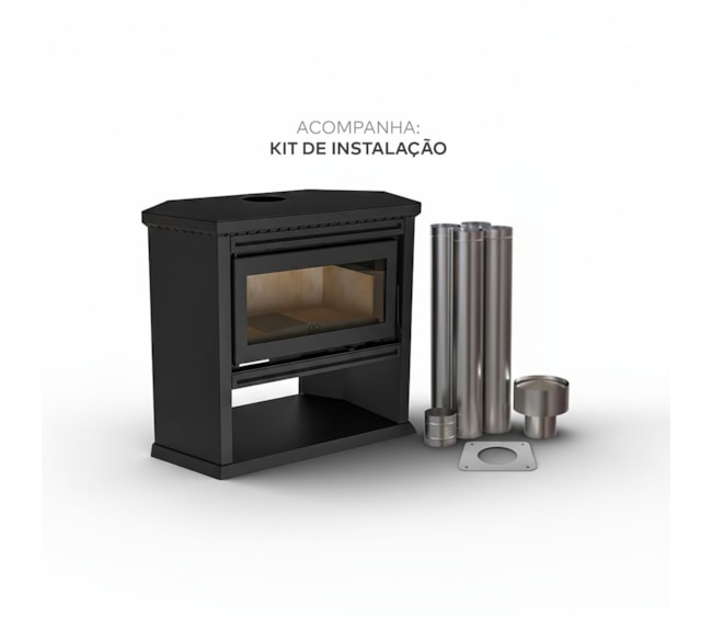 Segunda imagem do produto Calefator 148m² de Canto Dupla Combustão Munique 930GF - Grafite
