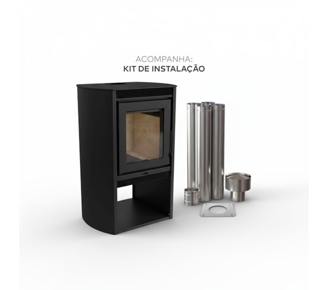 Segunda imagem do produto Calefator 148m² Dupla Combustão Montevideo 1080GF - Grafite