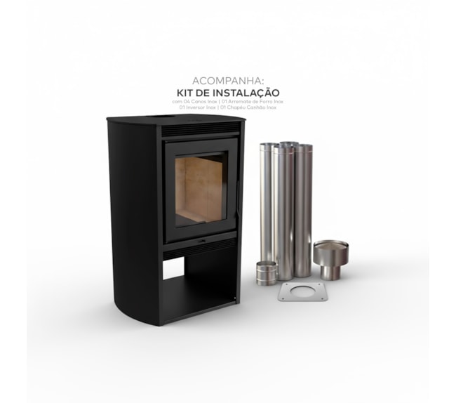 Segunda imagem do produto Calefator 148m² Dupla Combustão Montevideo 1080GF - Grafite