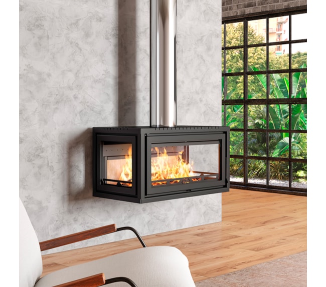 Calefator 259m² Dupla Combustão Tripla Face Louvre 860TF - Grafite