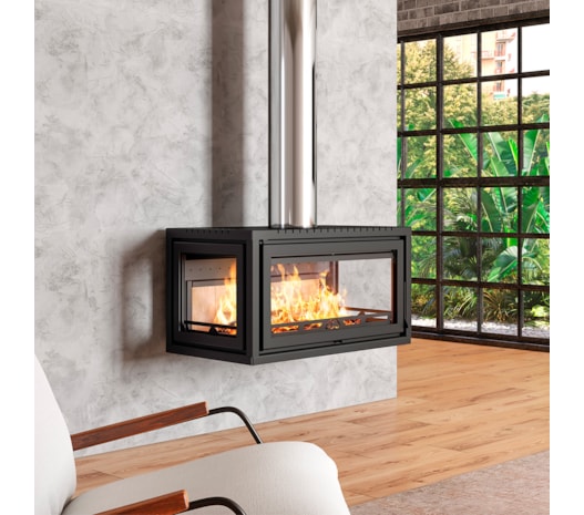 Calefator 259m² Dupla Combustão Tripla Face Louvre 860TF - Grafite