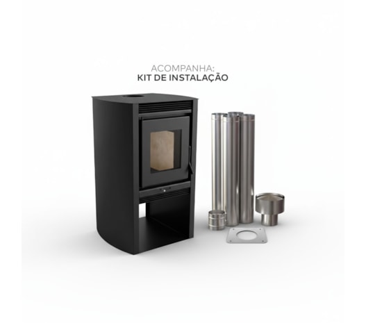 Segunda imagem do produto Calefator 44m² Dupla Combustão Montevideo 660GF - Grafite