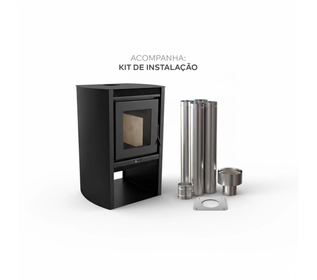 Segunda imagem do produto Calefator 51m² Dupla Combustão Montevideo 680GF - Grafite