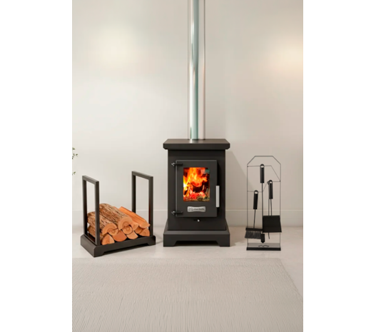 Calefator 55m² Dupla Combustão Dublin D400GF + Kit de Limpeza KL250CP + Porta Lenhas PL500CP