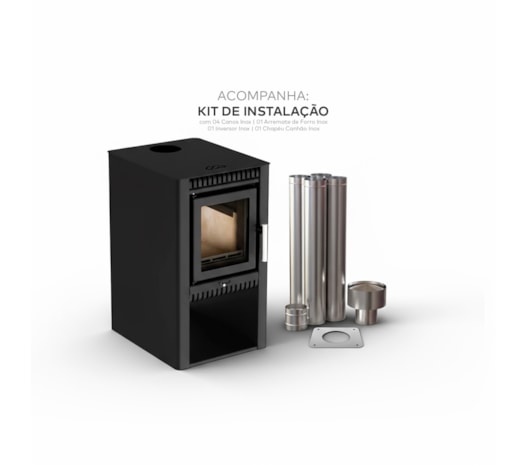 Segunda imagem do produto Calefator 64m² Dupla Combustão Zurique Z175GF - Grafite