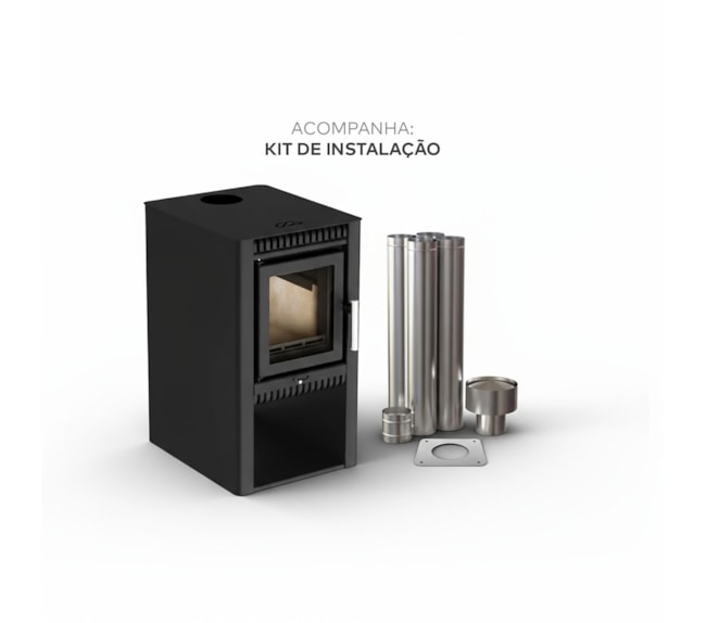 Segunda imagem do produto Calefator 64m² Dupla Combustão Zurique Z175GF - Grafite