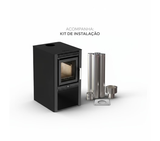 Segunda imagem do produto Calefator 64m² Dupla Combustão Zurique Z175GF - Grafite