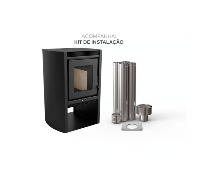 Segunda imagem do produto Calefator 77m² Dupla Combustão Montevideo 690GF - Grafite