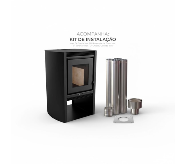 Segunda imagem do produto Calefator 77m² Dupla Combustão Montevideo 690GF - Grafite