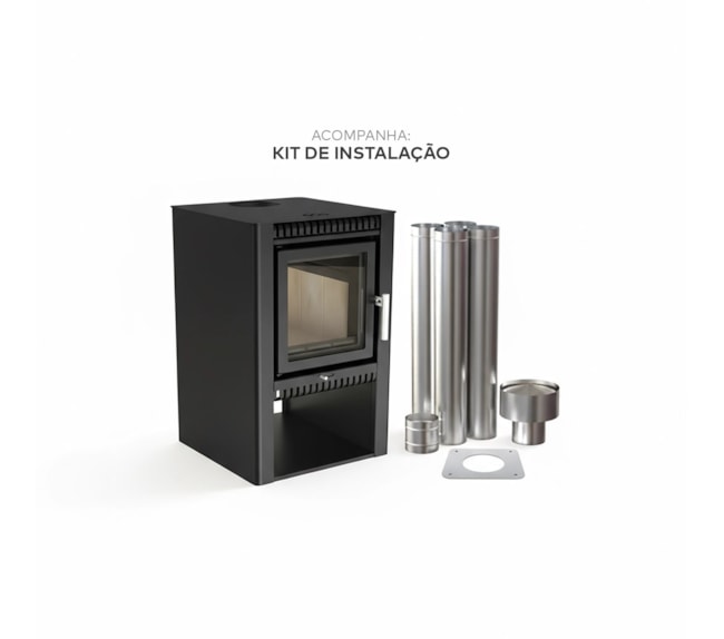 Segunda imagem do produto Calefator 83m² Dupla Combustão Zurique Z225GF - Grafite