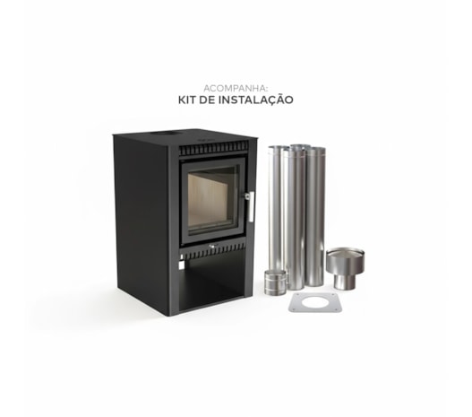 Segunda imagem do produto Calefator 83m² Dupla Combustão Zurique Z225GF - Grafite