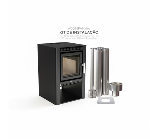 Segunda imagem do produto Calefator 83m² Dupla Combustão Zurique Z225GF - Grafite