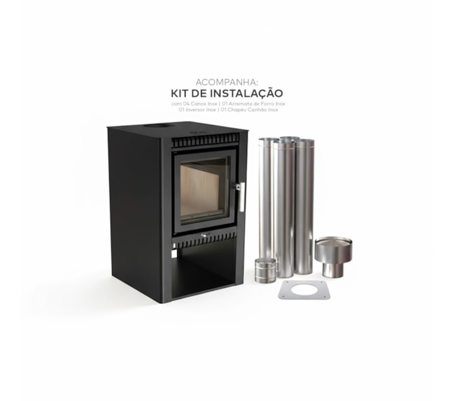 Segunda imagem do produto Calefator 83m² Dupla Combustão Zurique Z225GF - Grafite