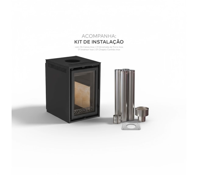 Segunda imagem do produto Calefator 92m² Combustão Completa Mendoza 370GF Grafite - Suspenso