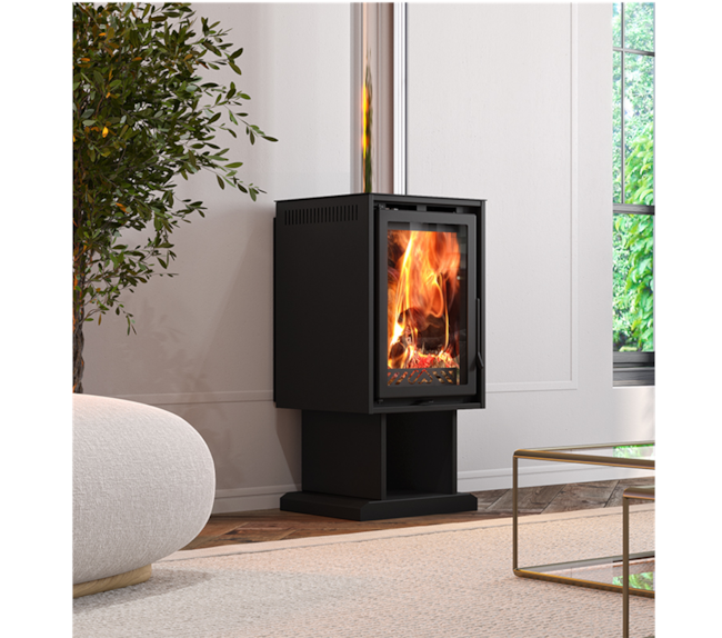 Calefator 92m² Combustão Completa Mendoza 375GF Grafite - Com Base