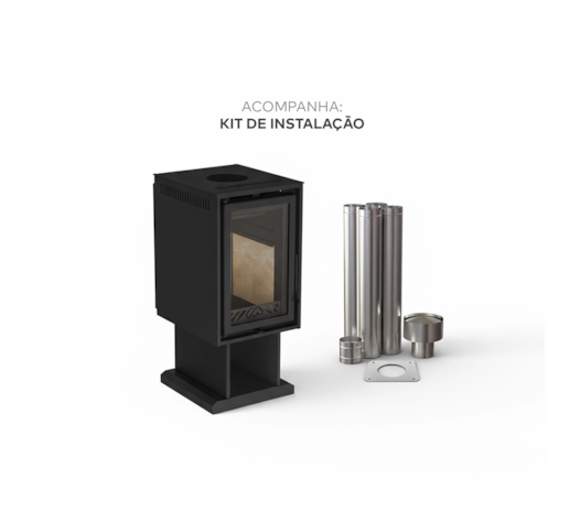 Segunda imagem do produto Calefator 92m² Combustão Completa Mendoza 375GF Grafite - Com Base