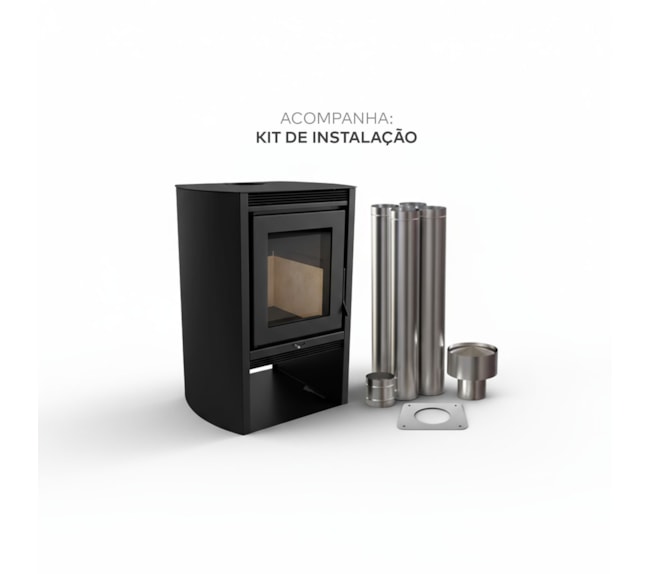 Segunda imagem do produto Calefator 92m² Dupla Combustão Montevideo 880GF - Grafite