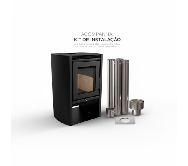 Segunda imagem do produto Calefator 92m² Dupla Combustão Montevideo 880GF - Grafite