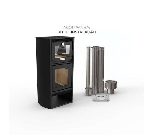 Segunda imagem do produto Calefator com Forno 148m² Dupla Combustão Lyon 1590GF - Grafite