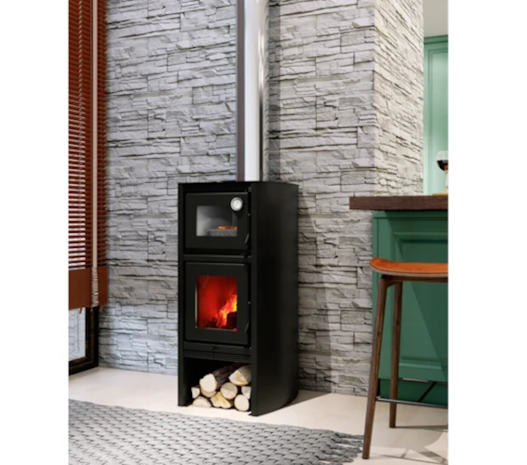 Calefator com Forno 77m² Dupla Combustão Lyon 1290GF - Grafite