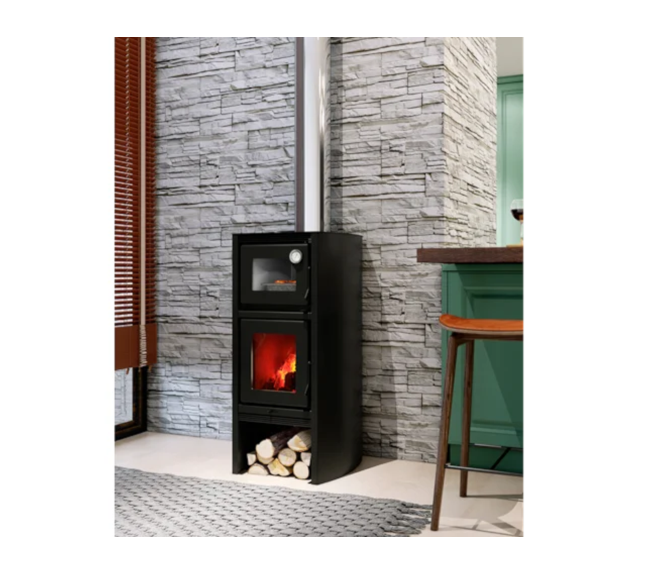 Calefator com Forno 77m² Dupla Combustão Lyon 1290GF -  Grafite