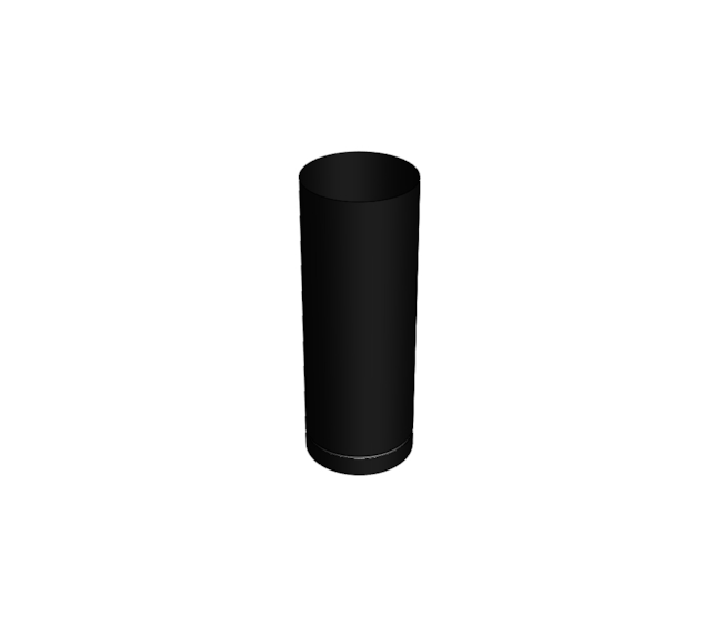 Cano 200mm para Churrasqueira - 55 cm  Preto Textura