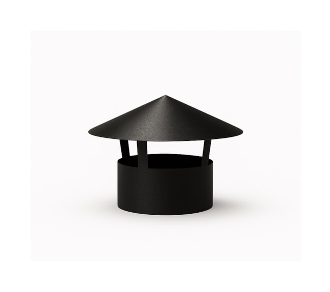 Chapéu Chinês 200mm para Churrasqueira - Preto Textura