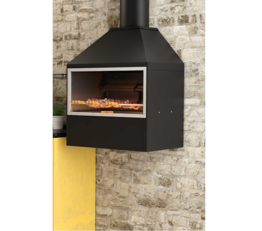 Churrasqueira Metálica Suspensa 750C - Preto Textura