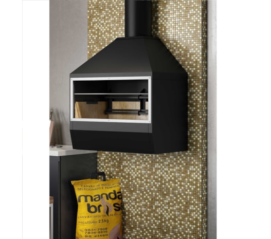 Churrasqueira Metálica Suspensa 750F - Preto Textura