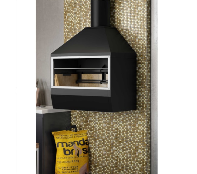 Churrasqueira Metálica Suspensa 750F - Preto Textura