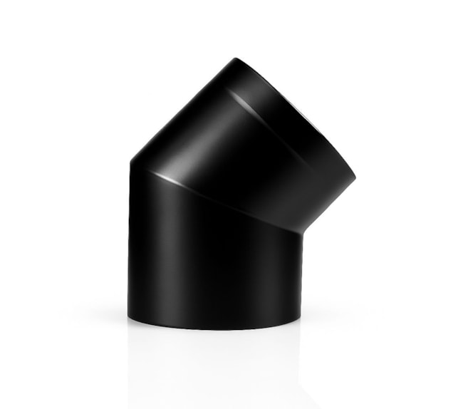 Curva 200mm para Churrasqueira - 45º Preto Textura