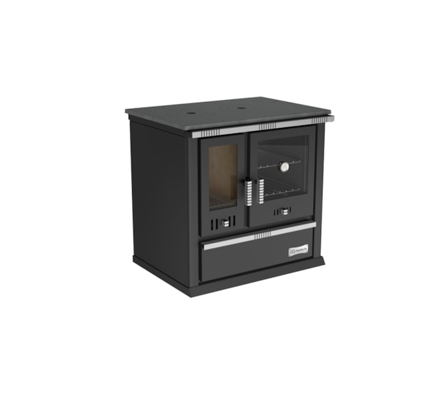 Segunda imagem do produto Fogão a Lenha 101m² Dupla Combustão - Munique Nº2 Tampo Ferro Fundido