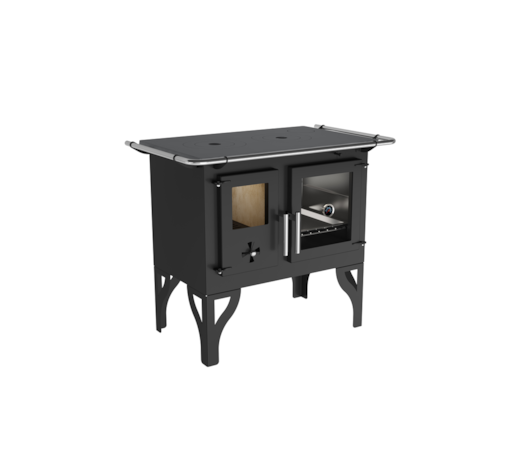 Segunda imagem do produto Fogão a Lenha 77m² Dupla Combustão Barcelona F700 - Nº 1 Tampo Ferro Fundido Saída Direita ou Esquerda