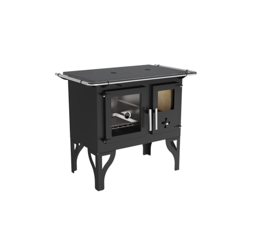 Segunda imagem do produto Fogão a Lenha 77m² Dupla Combustão Barcelona F700FE - N1 Tampo Ferro Fundido Saída Esquerda