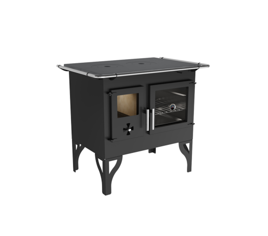 Segunda imagem do produto Fogão a Lenha 90m² Dupla Combustão Barcelona F820 - Nº 2 Tampo Ferro Fundido Saída Direita ou Esquerda