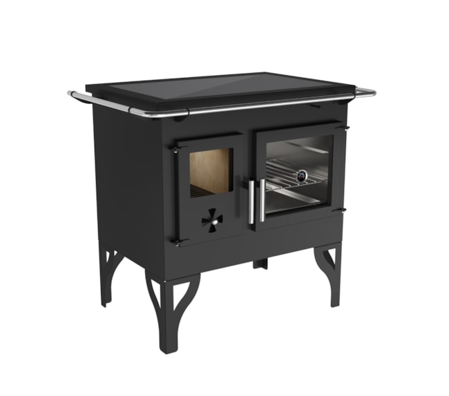 Segunda imagem do produto Fogão a Lenha Dupla Combustão Barcelona F820V - N2 Tampo de Vidro