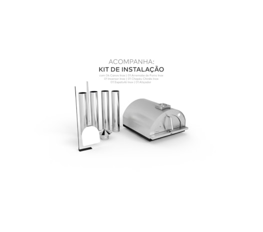 Segunda imagem do produto Forno De Pizza a Lenha Gourmet Firenze 615IN - Médio Inox