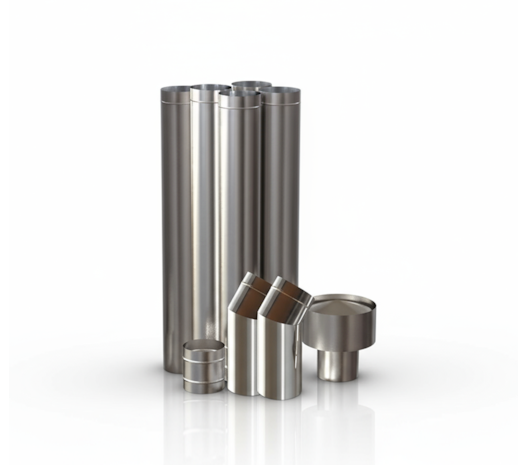 Kit de Instalação para Calefator e Fogão a Lenha 110mm com curvas KC11IN - Inox