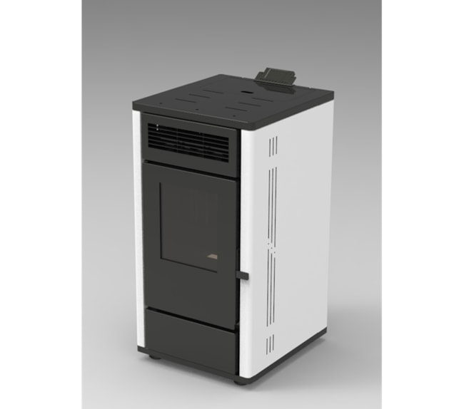 Segunda imagem do produto Lareira a Pellet - Branca 10 Kw