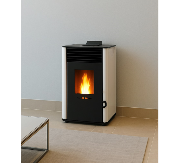 Lareira a Pellet - Branca 6 Kw