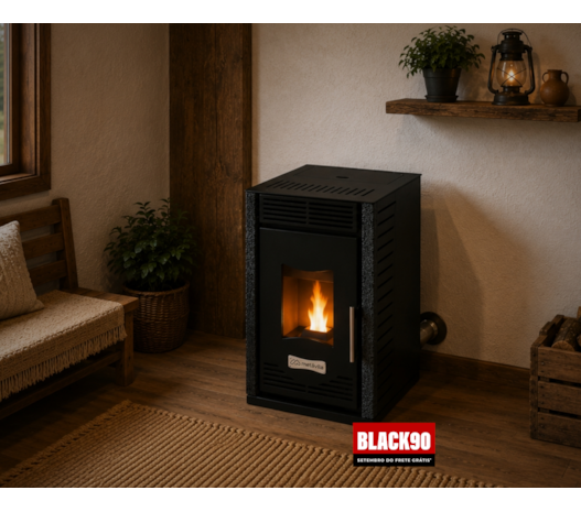 Lareira a Pellet Eletrônica Verona 550PLT - 4 Kw