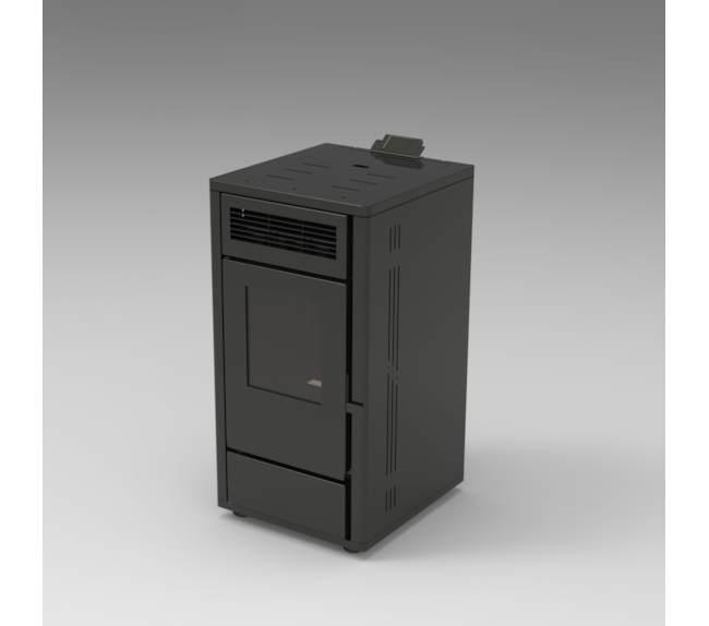 Segunda imagem do produto Lareira a Pellet - Preta 10 Kw