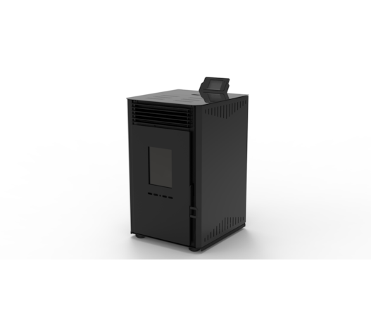 Segunda imagem do produto Lareira a Pellet - Preta 6 Kw