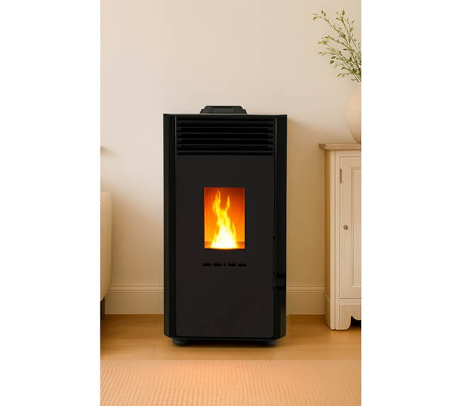 Lareira a Pellet - Preta 6 Kw