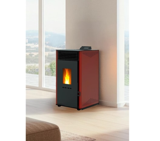 Lareira a Pellet - Vermelha 6 Kw